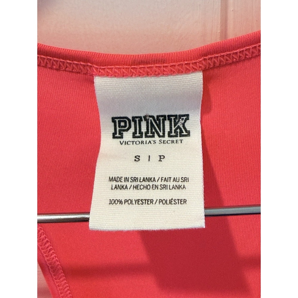 Neon PINK Victorias Secret Racerback Tank Top Sz S "GAME ON" Y2K 90s Sporty NWOT - Picture 3 of 5